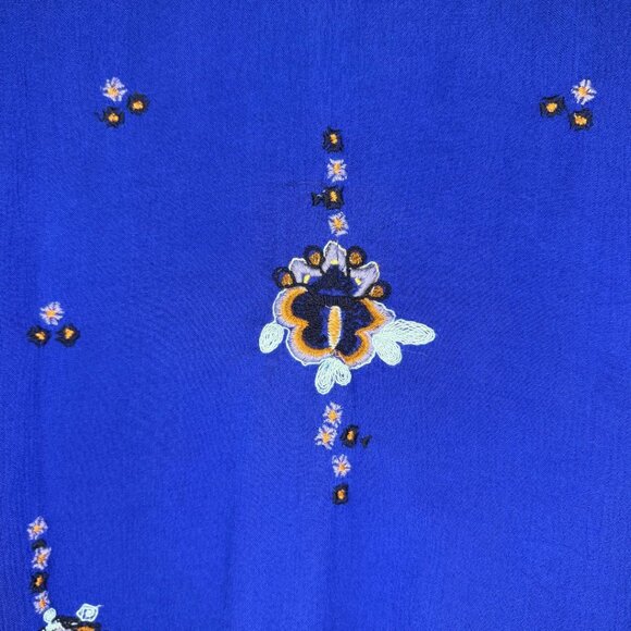 NWT Free People Embroidered Oxford Dress in Cobalt Blue Size Small - Picture 7 of 11